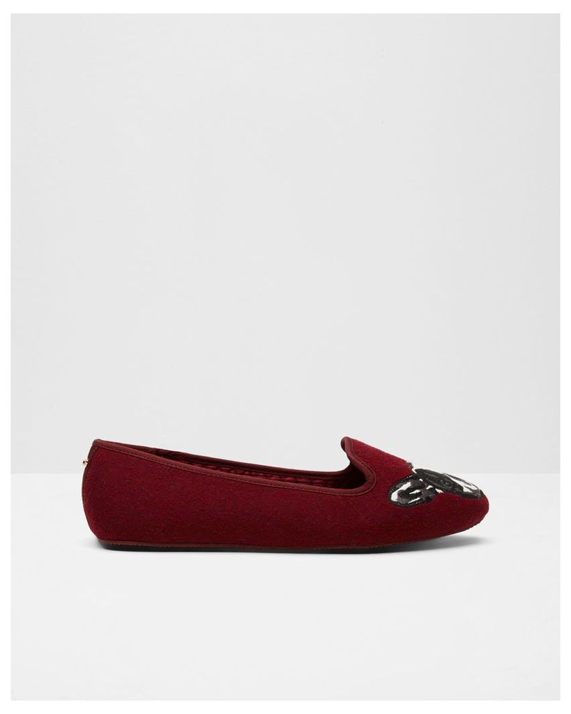 Ted Baker Puppy and paw slippers Oxblood