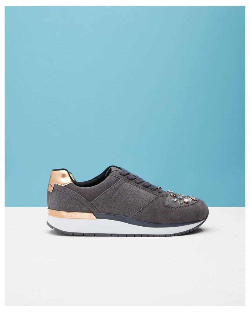 Ted Baker Jewel embellished trainers Grey