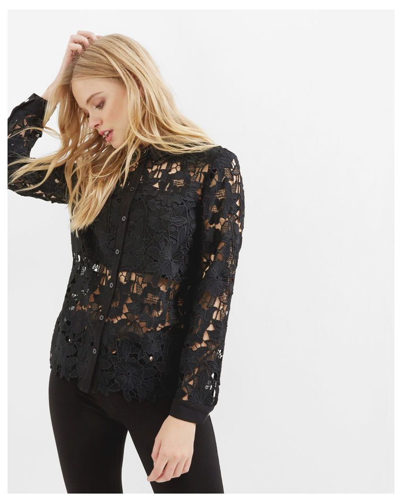Ted Baker Lace panel shirt Black