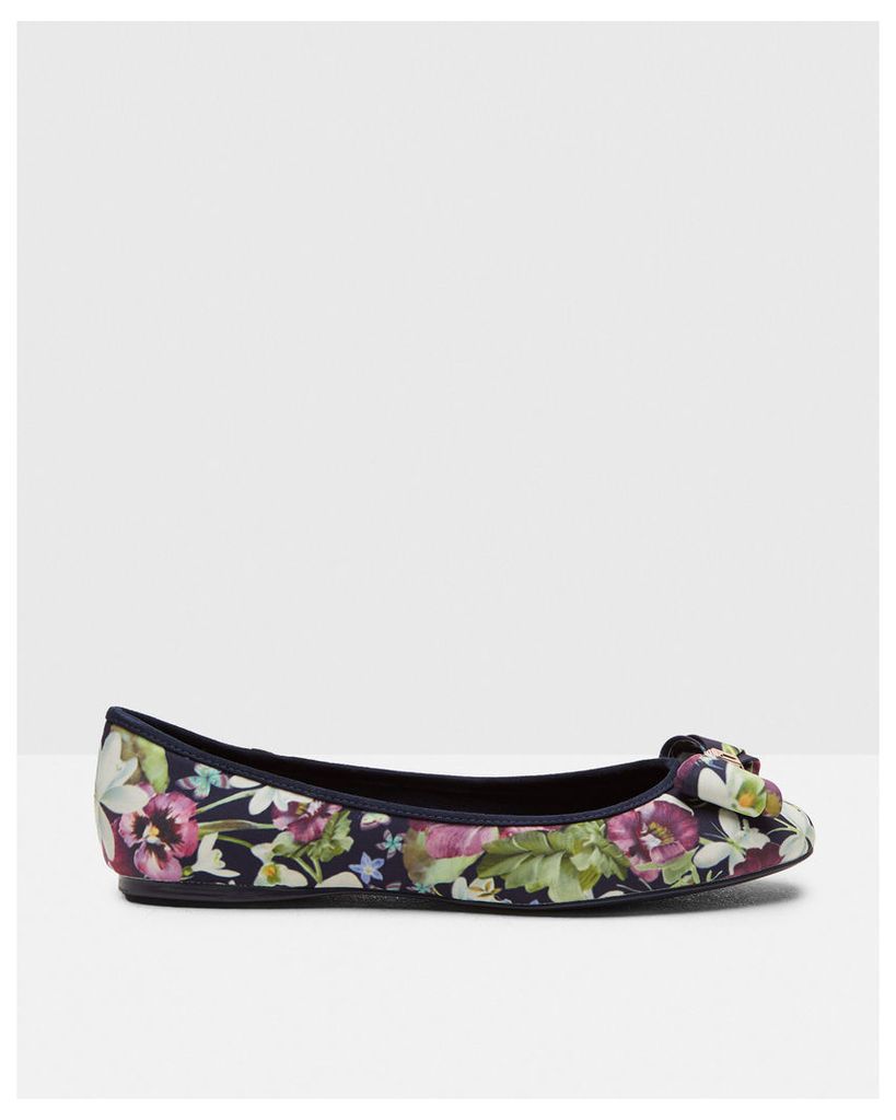 Ted Baker Printed bow detail pumps Navy