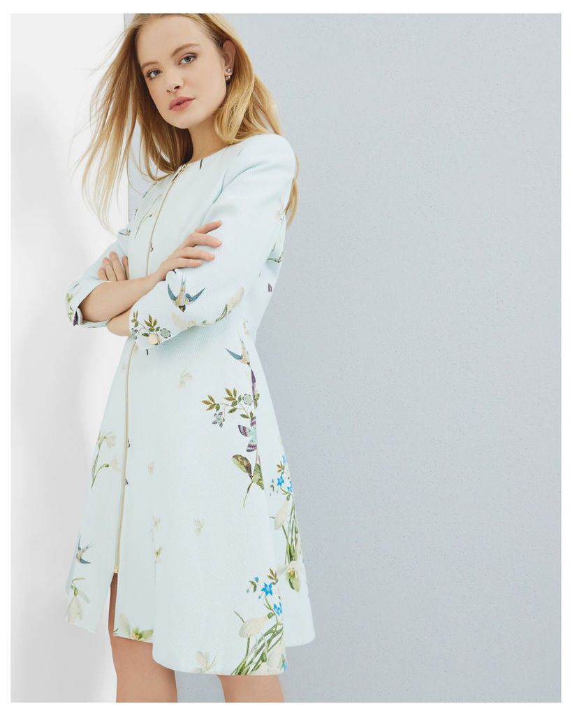 Ted Baker Spring Meadow collarless coat Baby Blue