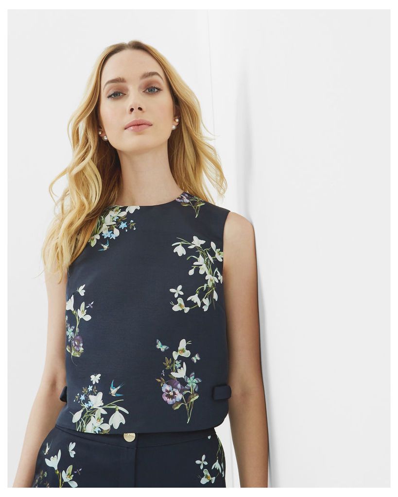 Ted Baker Entangled Enchantment bow cropped top Dark Blue