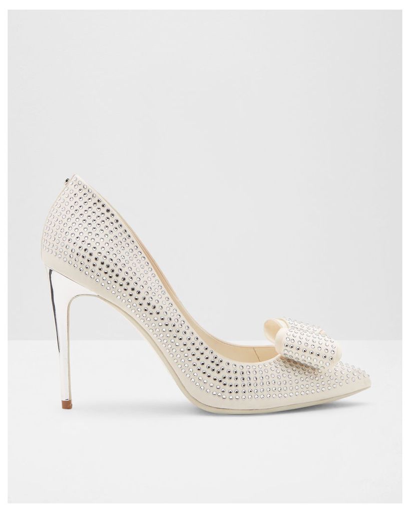 Ted Baker Studded bow pointed courts Cream