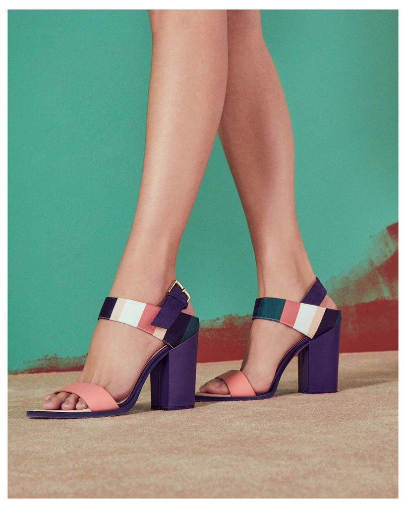 Ted Baker Block heeled buckle sandals Coral