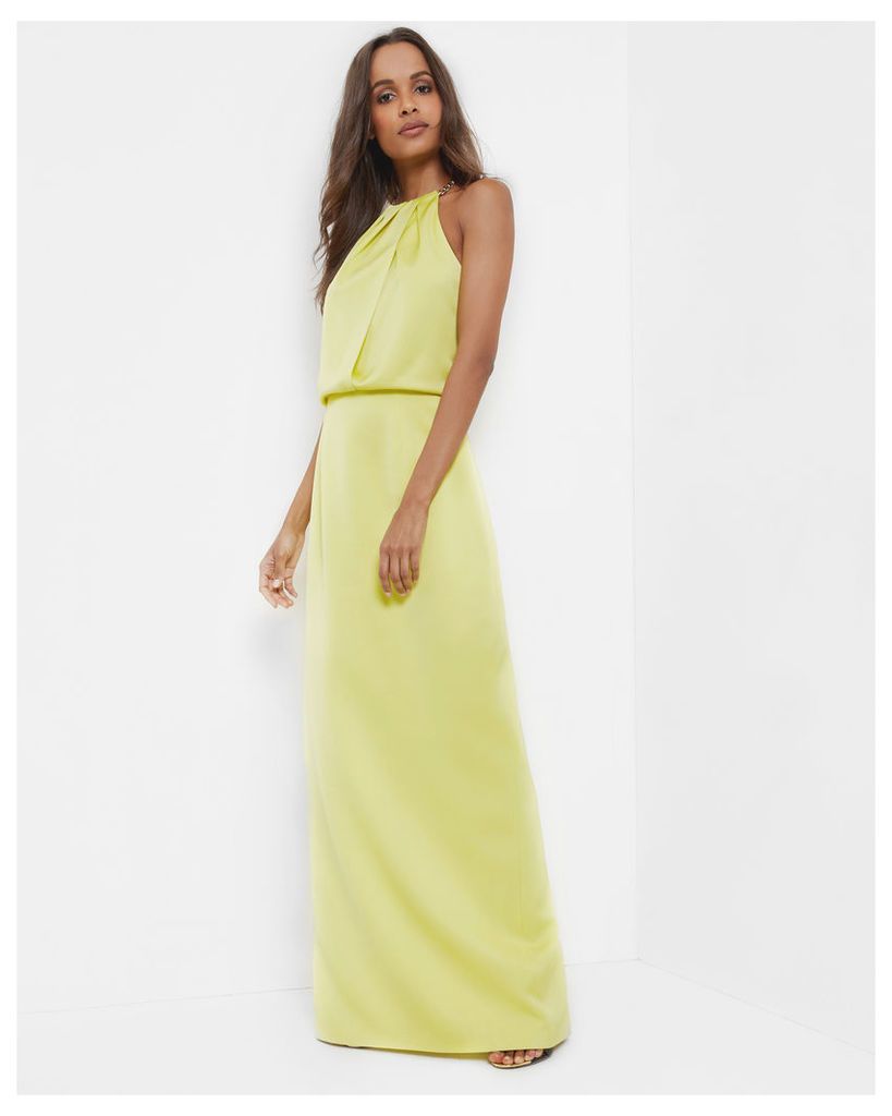 Ted Baker Chain neckline maxi dress Mid Green