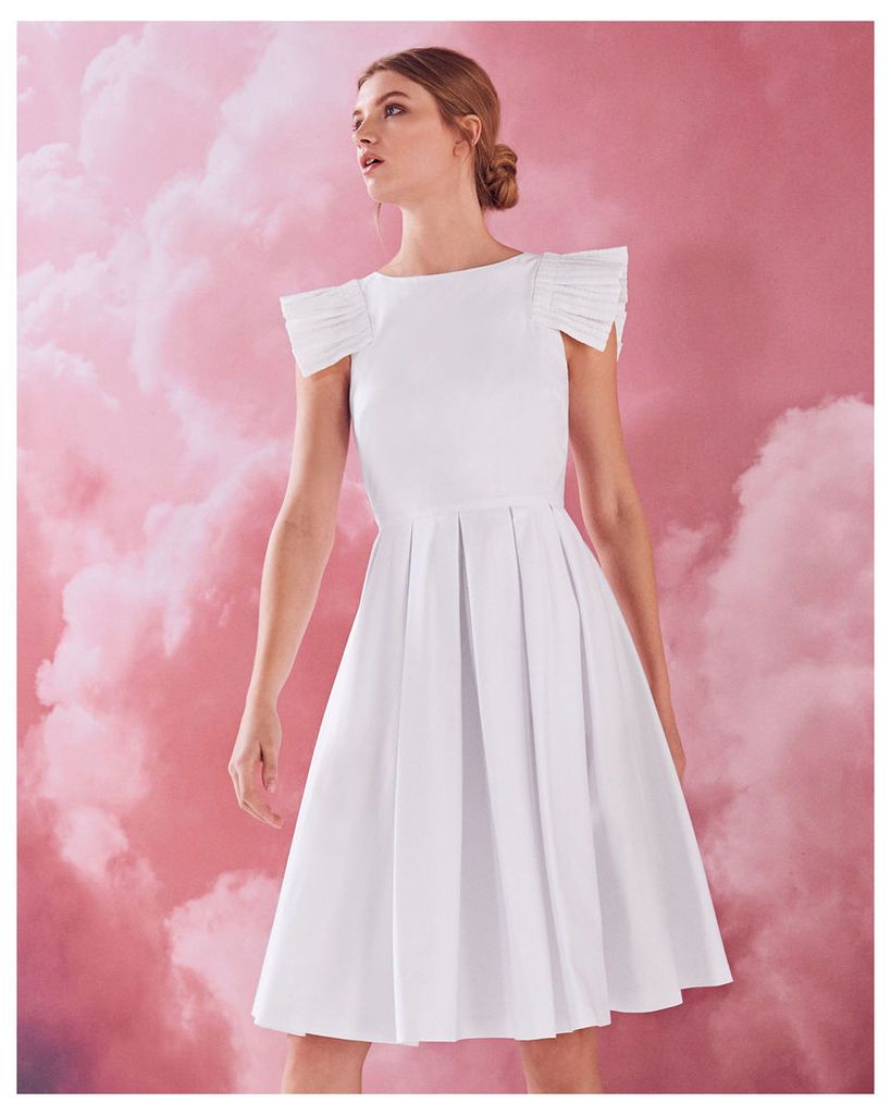 Ted Baker Gingham frilled cotton-blend dress White