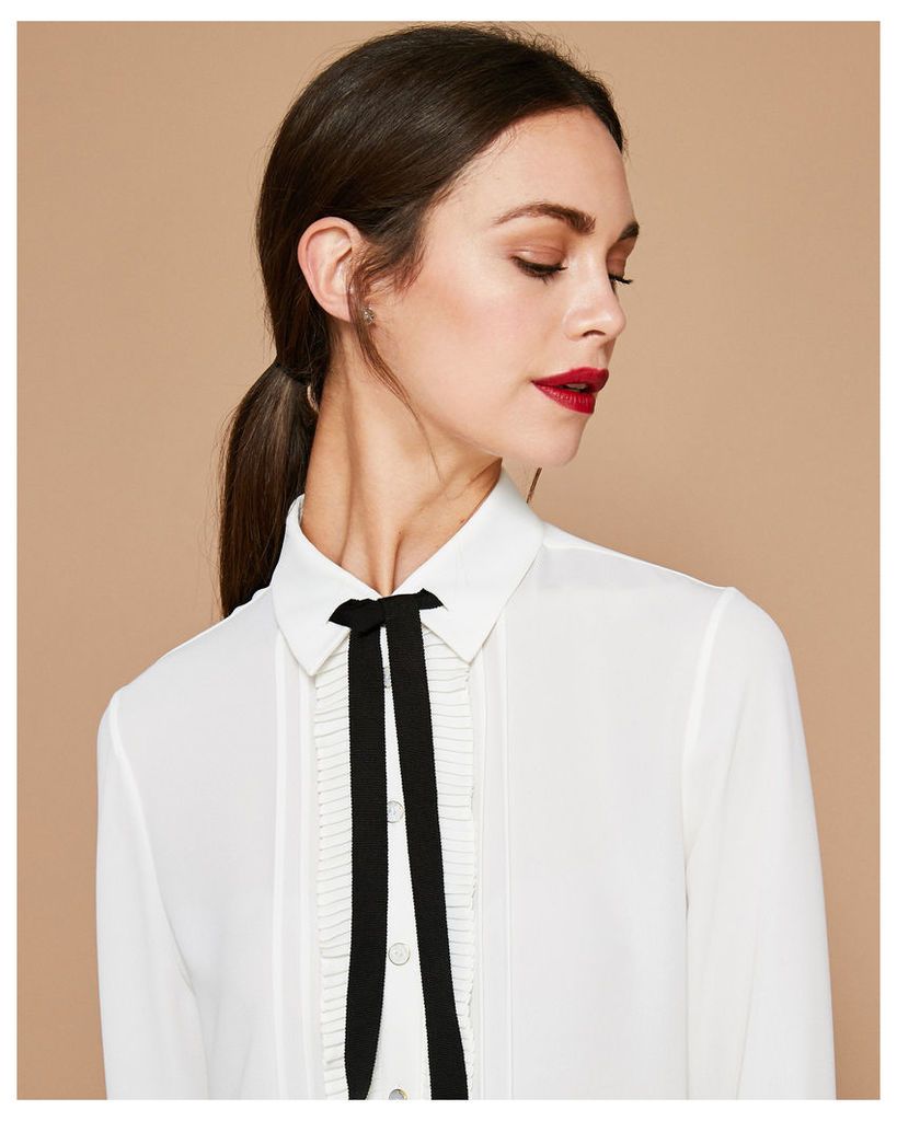 Ted Baker Frill front blouse White