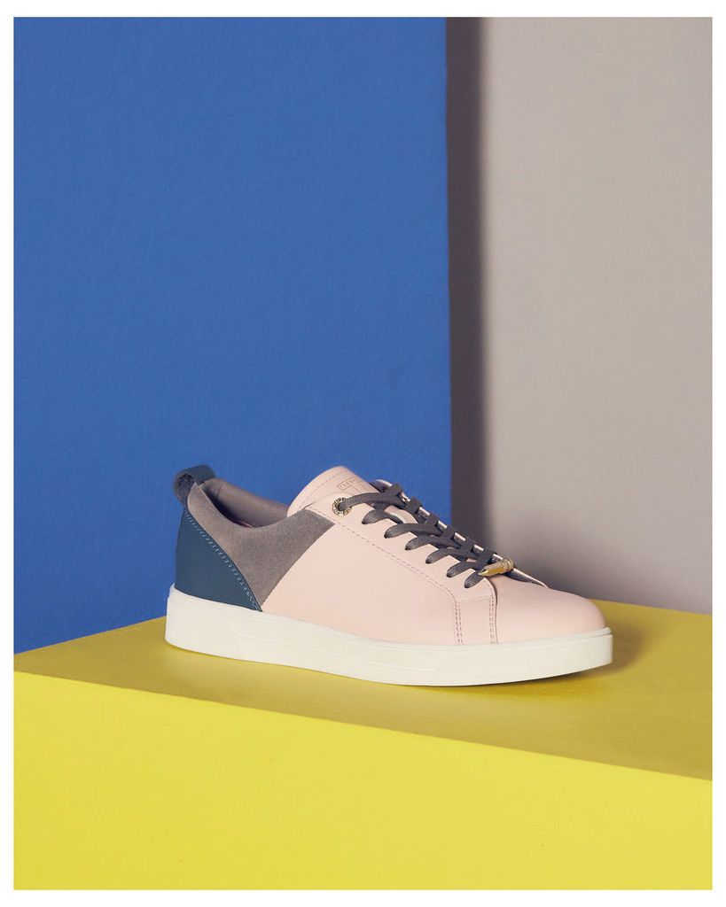 Ted Baker Lace-up colour block trainers Pale Pink