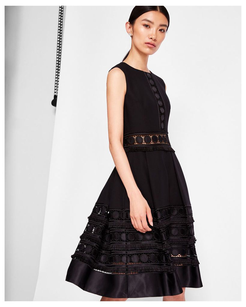 Ted Baker Lace detail textured dress Black