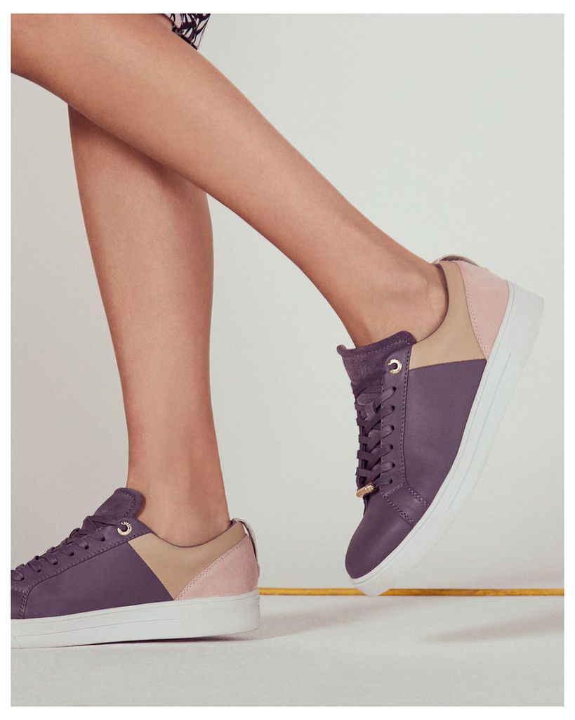 Ted Baker Lace-up colour block trainers Deep Purple