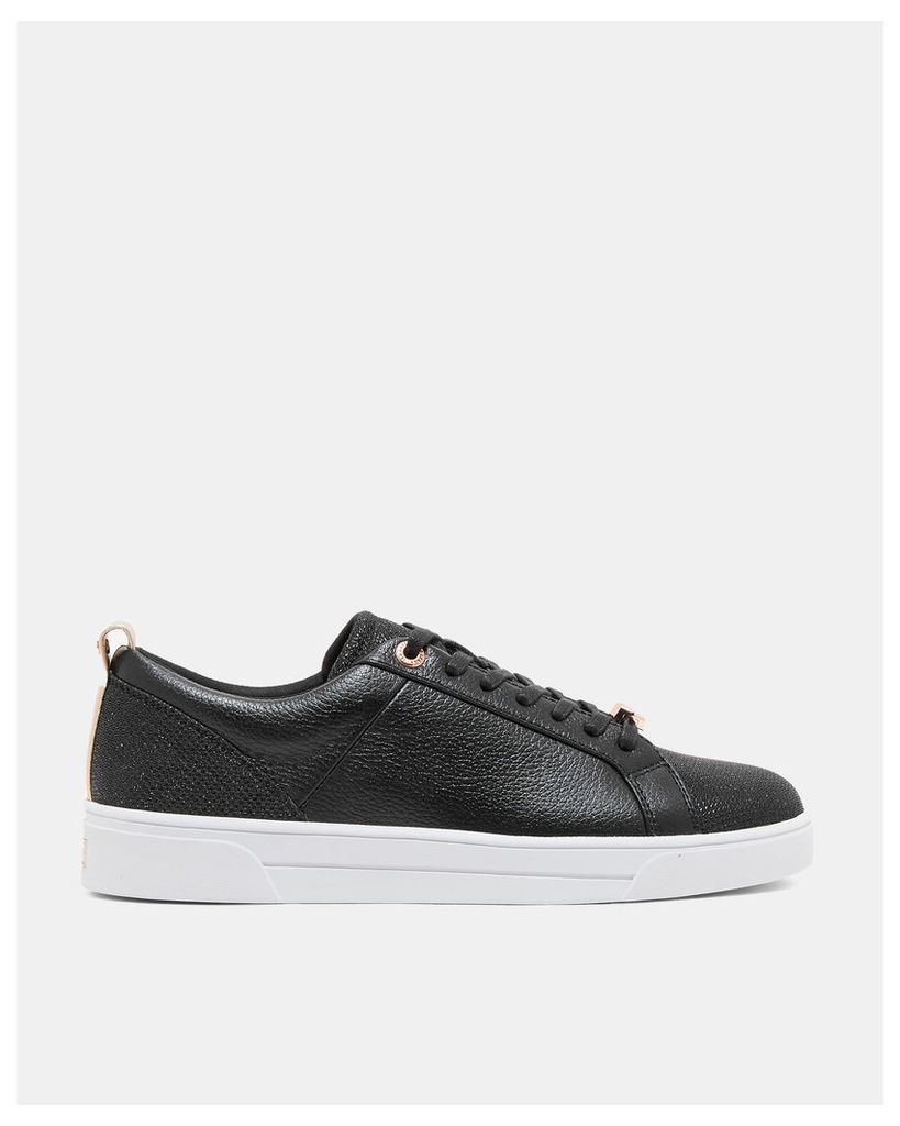 Ted Baker Leather glitter tennis trainers Black