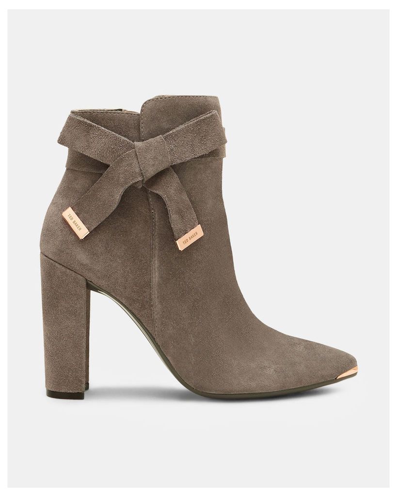 Ted Baker Bow detail suede ankle boots Grey