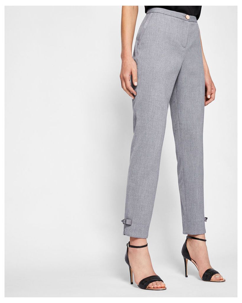 Ted Baker Bow detail textured trousers Mid Grey