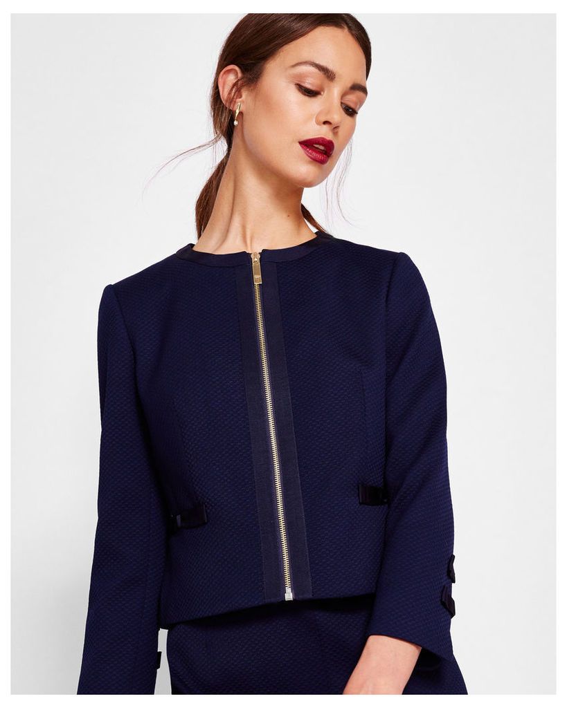 Ted Baker Cropped bow detail jacket Navy