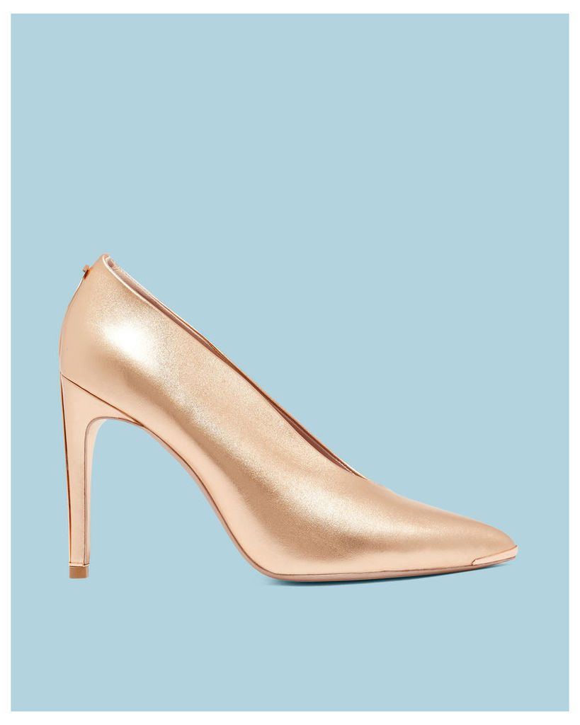 Ted Baker Bow heel high vamp courts Rose Gold