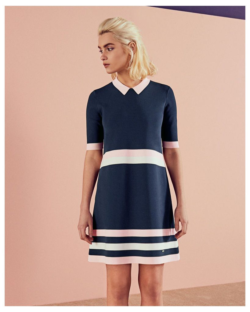 Ted Baker Colour-block knitted dress Navy