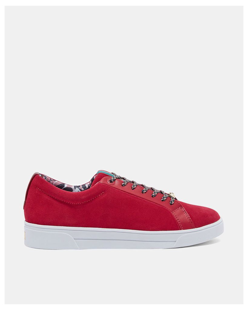 Ted Baker Suede tennis trainers Dark Red