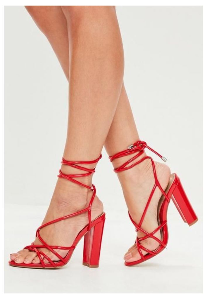 Red Multi Strap Sandals, Red