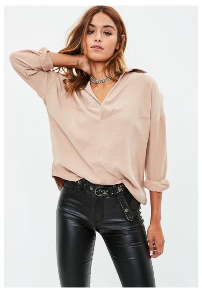 Camel Oversized Blouse, Brown