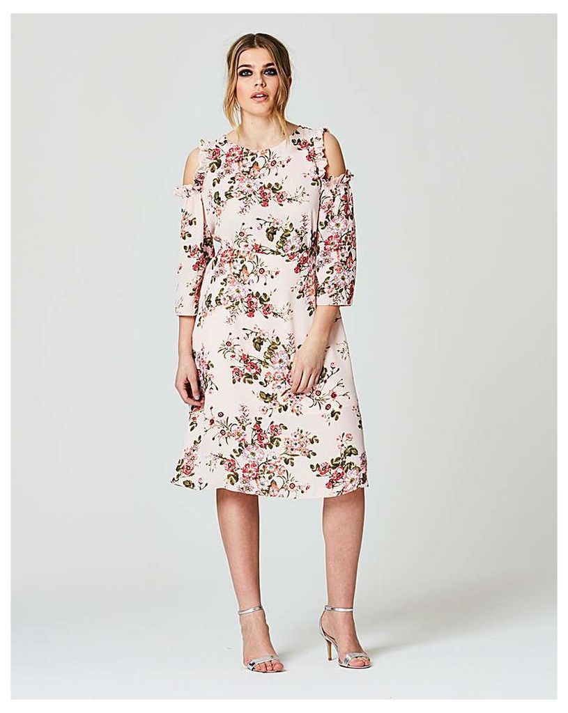 Simply Be Floral Cold Shoulder Midi