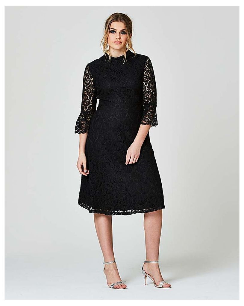 Simply Be Fluted Lace Skater Dress