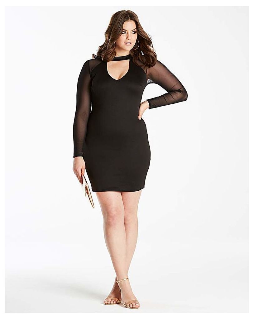 Simply Be by Night Plunge Mesh Dress
