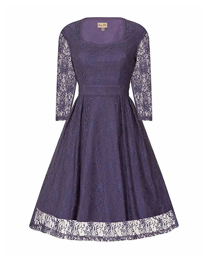 Lindy Bop Lisette Lavender Lace Dress