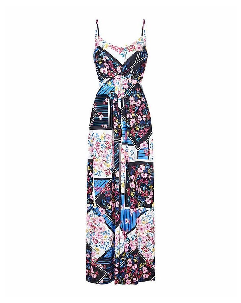 Yumi Curves Floral Scarf Print Dress