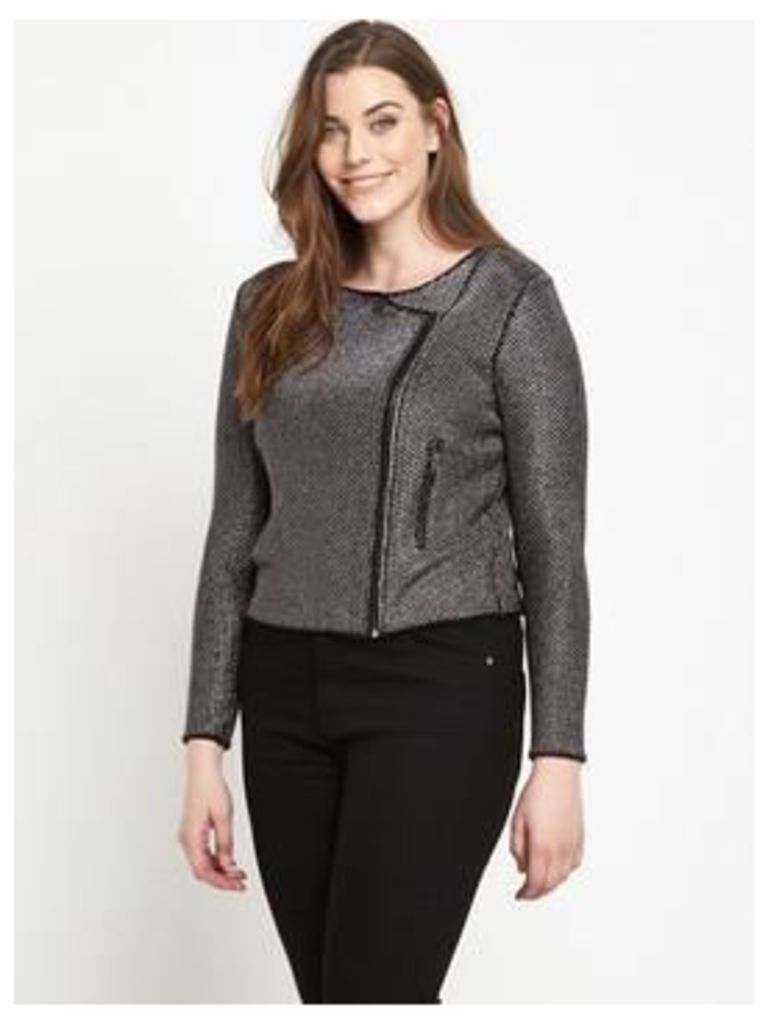 V By Very Curve Knitted Biker Jacket