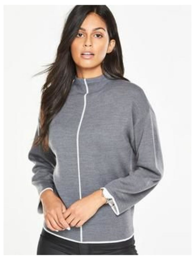 V By Very Tipped Funnel Neck Jumper