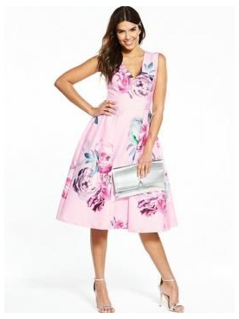 V By Very Floral Printed Prom Dress - Pink