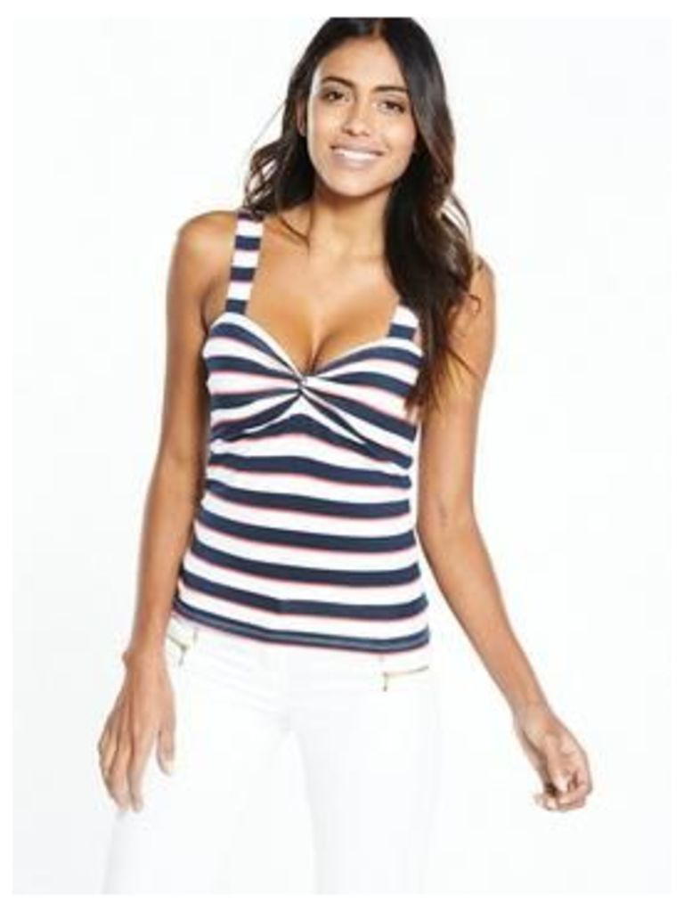 V By Very Bow Front Stripe Top