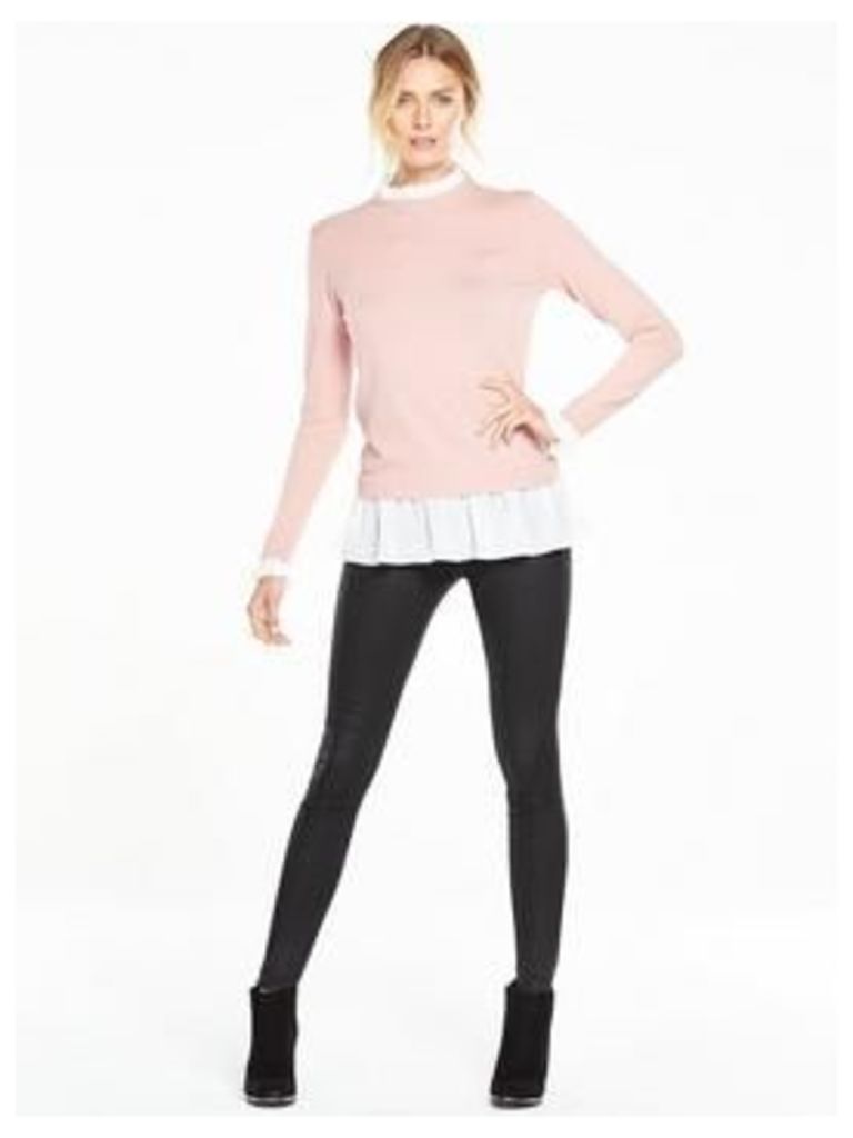 V By Very 2-In-1 Ruffle Hem Jumper With Frill Collar