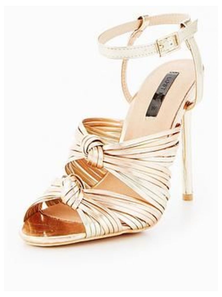 Lost Ink Wide Fit Beth Double Knot Dance Shoe - Rose Gold