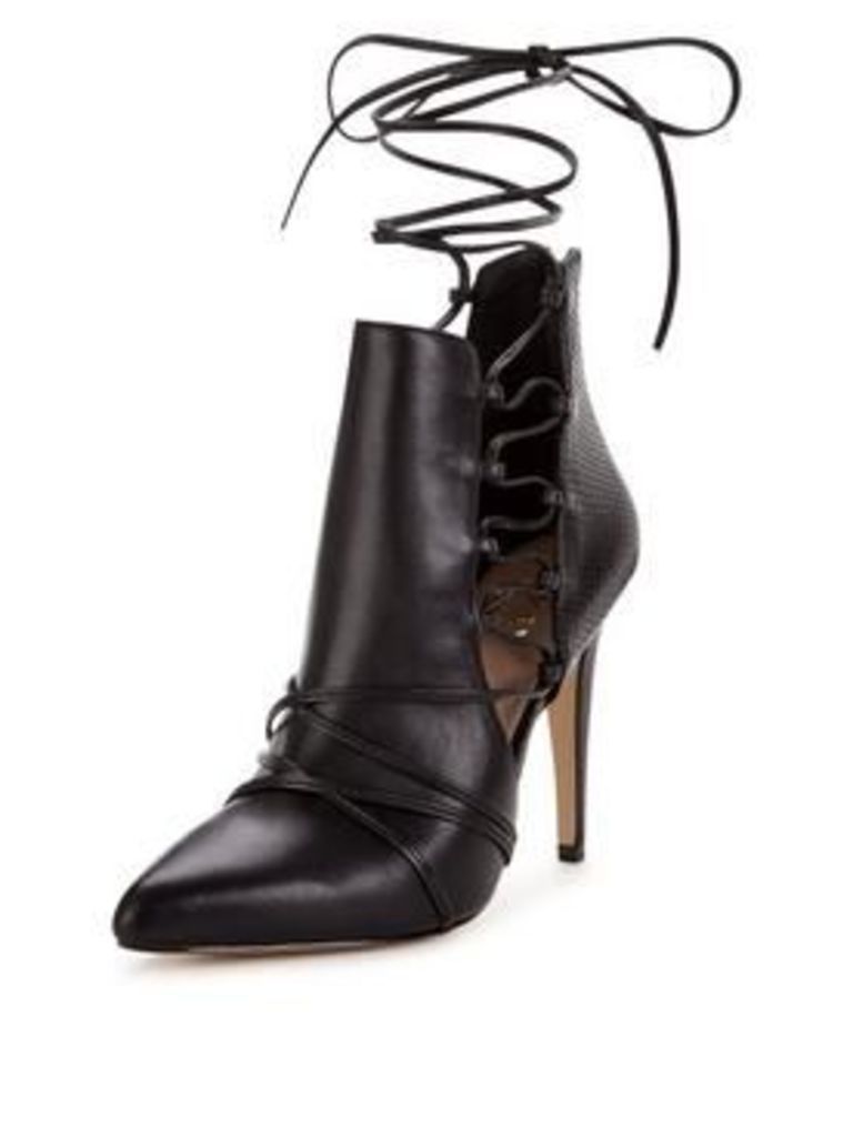 Lipsy Caged Side Shoe Boot, Black, Size 6, Women