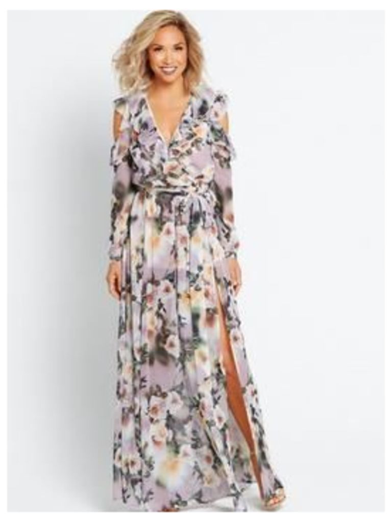 Myleene Klass Deep V Front Maxi Dress, Floral, Size 10, Women