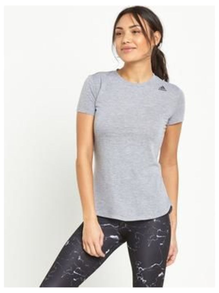 adidas Prime T-Shirt, Medium Grey Heather, Size L, Women