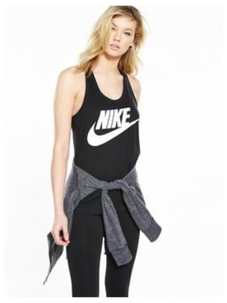 Nike Sportswear Essential Logo Tank - Black , Black, Size Xl, Women