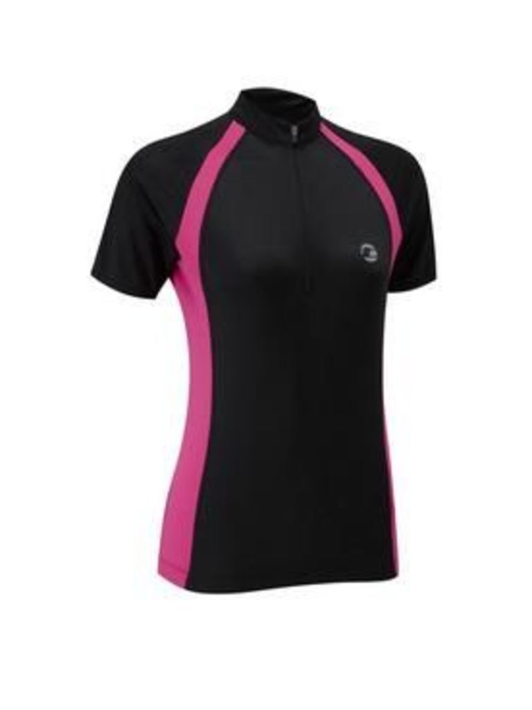 tenn Sprint Ladies Cycling Short Sleeve Jersey, Black/Pink, Size 16, Women