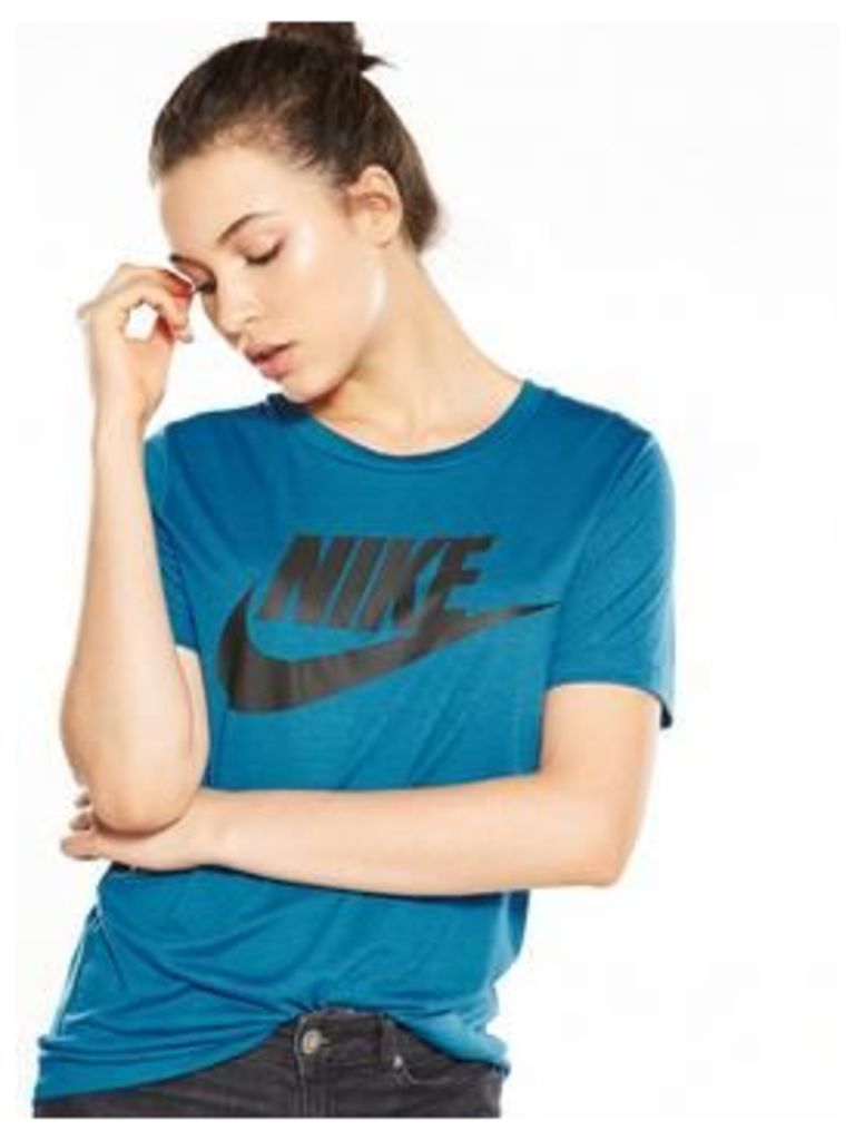 Nike Sportswear Essential Logo T-Shirt, Teal, Size Xs, Women