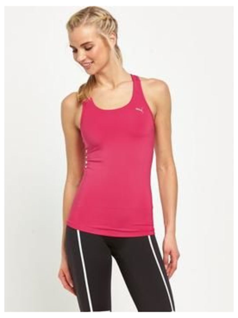 Puma Essential Rib Tank Top, Pink, Size L/14, Women