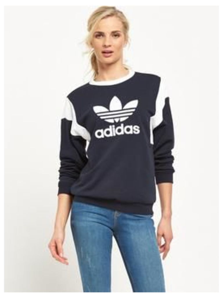 adidas Originals Trefoil Sweater, Ink, Size 10, Women
