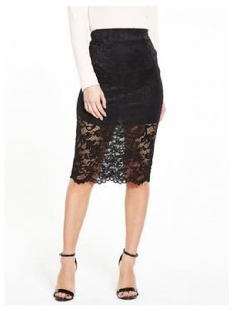 V By Very Petite Lace Pencil Skirt