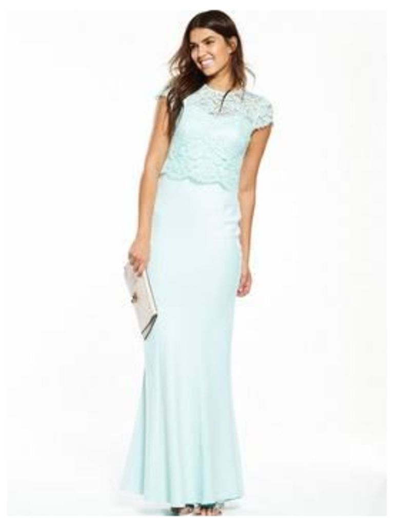 V by Very Lace Overlay Bridesmaid Dress - Mint, Mint, Size 12, Women
