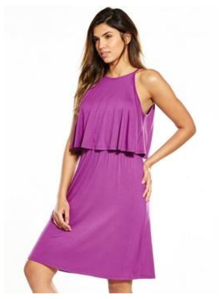 V by Very Tiered Day Dress, Magenta, Size 12, Women