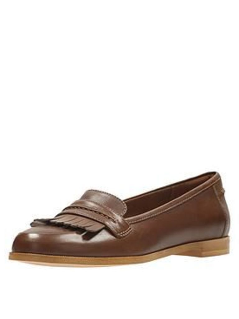 Clarks Andora Crush Loafer, Tan Leather, Size 4, Women