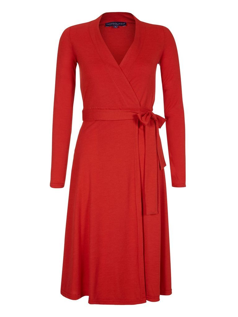 HotSquash Wrap dress in thinheat fabric, Red