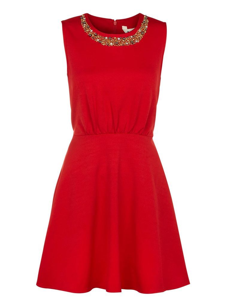 Yumi Embellished dress, Red