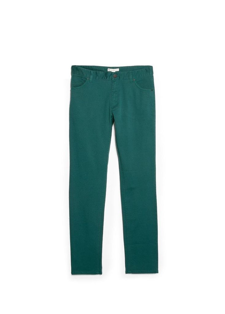 Mango Slim fit cotton trousers, Green