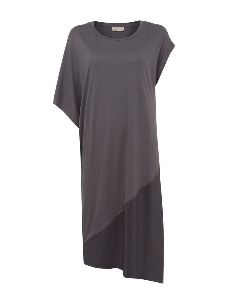 Label Lab Colour block asymmetric jersey dress, Grey
